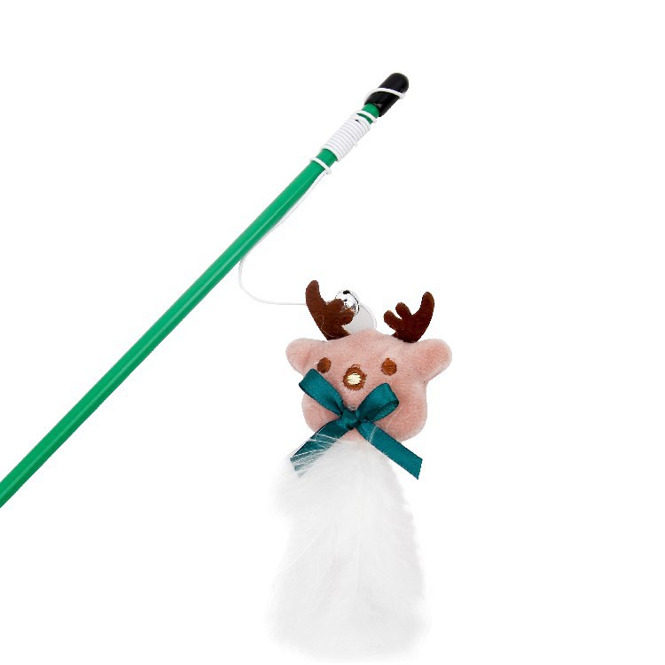 Plastic Old Man Reindeer Funny Cat Stick