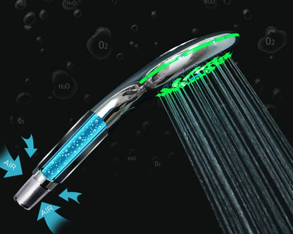 LED Digital Display Three-color Temperature Control Button Shower Set Nozzle
